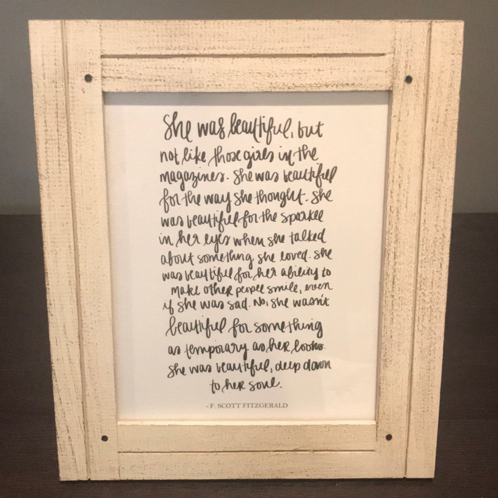 Beautiful Framed F. Scott Fitzgerald Print 8x10